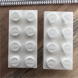 2pcs Extremely Rare Die Misalignment LEGO 60’s Brick White Collectible Pat Pend.